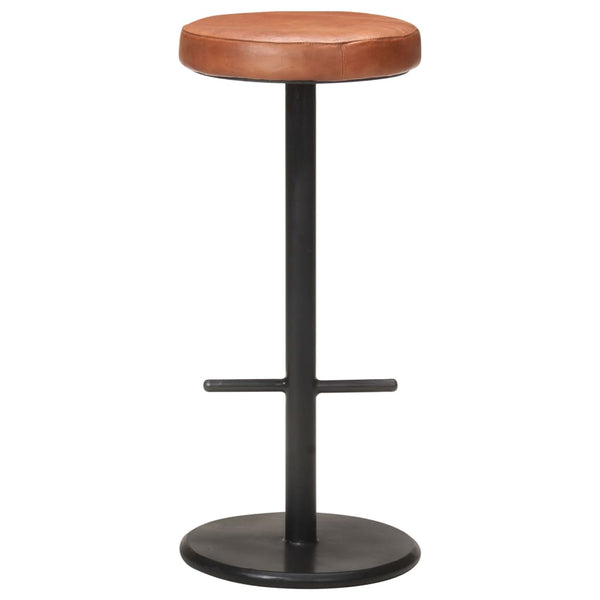 vidaXL Bar Stools 2 pcs. Brown Genuine Leather