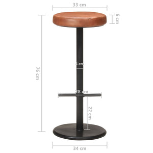 vidaXL Bar Stools 2 pcs. Brown Genuine Leather