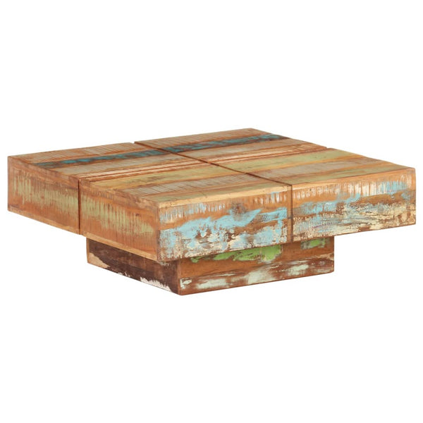 vidaXL Coffee Table 80x80x28 cm Solid Reclaimed Wood