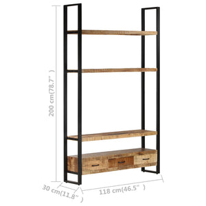 Massivholz Bücherregal Mango 118x30x200 cm