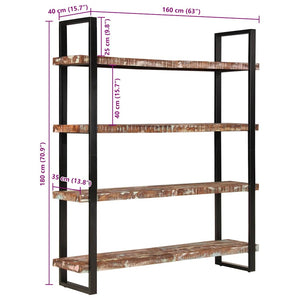 Bücherregal Altholz Massiv 160x180 cm