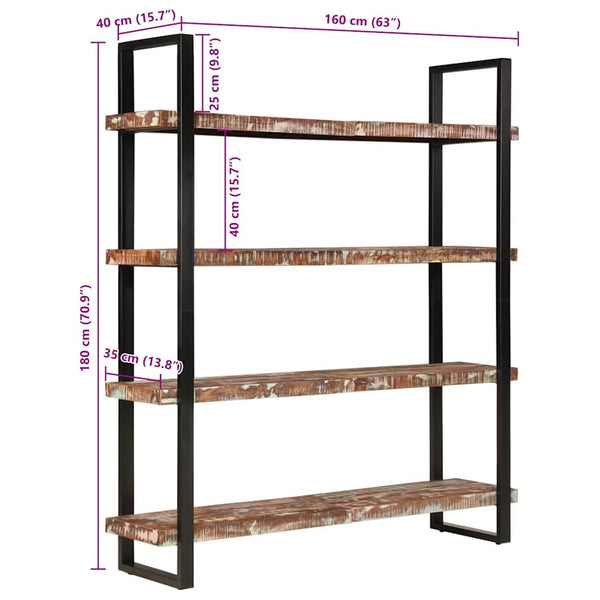 Bücherregal Altholz Massiv 160x180 cm