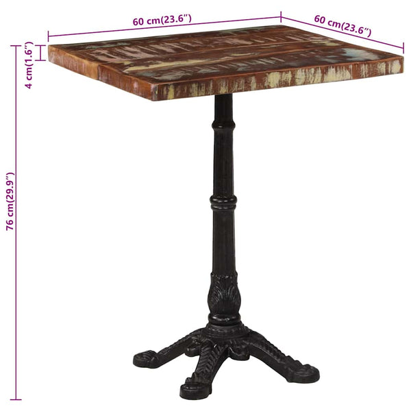Bistrotisch Altholz Massiv 60x60 cm