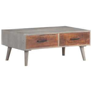 vidaXL Coffee Table Grey 100x60x40 cm Rough Solid Mango Wood