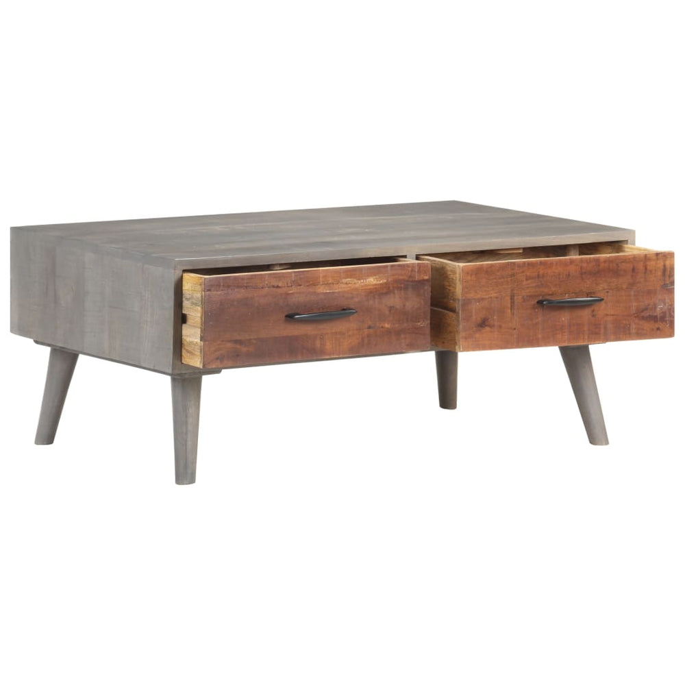 vidaXL Coffee Table Grey 100x60x40 cm Rough Solid Mango Wood