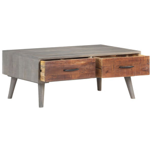 vidaXL Coffee Table Grey 100x60x40 cm Rough Solid Mango Wood