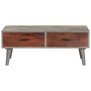 vidaXL Coffee Table Grey 100x60x40 cm Rough Solid Mango Wood