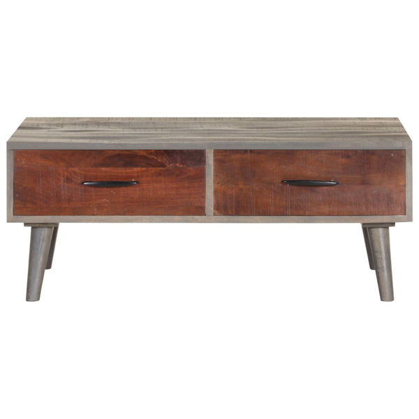 vidaXL Coffee Table Grey 100x60x40 cm Rough Solid Mango Wood