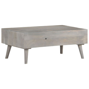 vidaXL Coffee Table Grey 100x60x40 cm Rough Solid Mango Wood