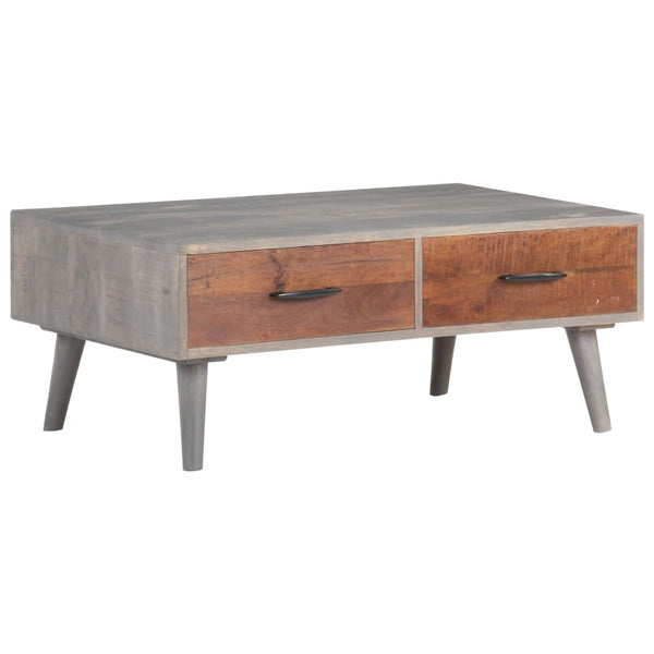 vidaXL Coffee Table Grey 100x60x40 cm Rough Solid Mango Wood