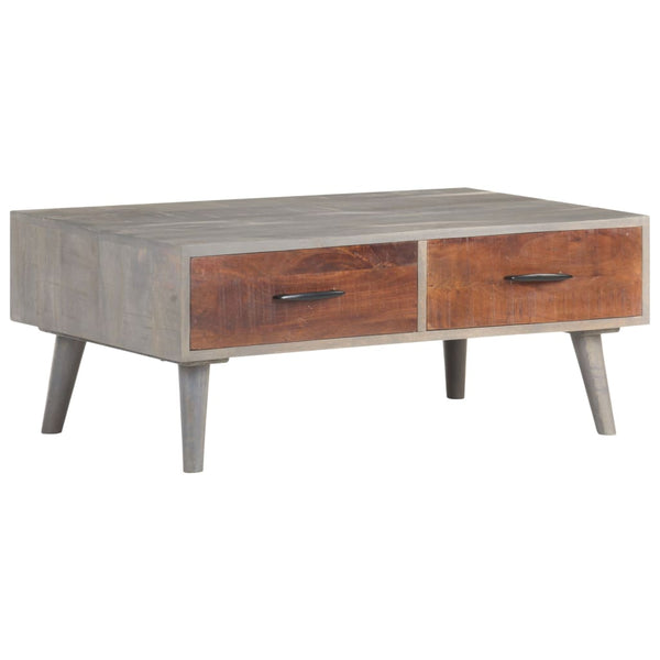 vidaXL Coffee Table Grey 100x60x40 cm Rough Solid Mango Wood
