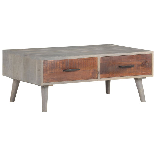 vidaXL Coffee Table Grey 100x60x40 cm Rough Solid Mango Wood