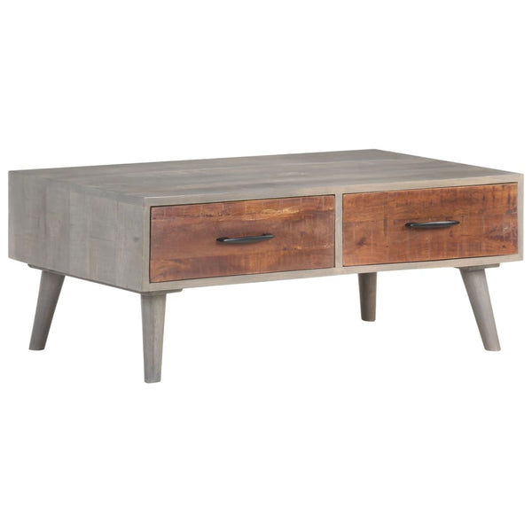 vidaXL Coffee Table Grey 100x60x40 cm Rough Solid Mango Wood