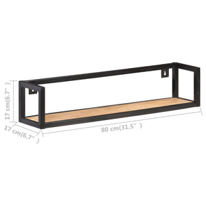 vidaXL Wall Shelves 2 pcs. 80 cm Rough Mango Wood