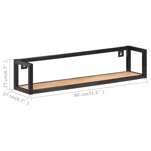 vidaXL Wall Shelves 2 pcs. 80 cm Rough Mango Wood