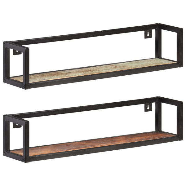 vidaXL Wall Shelves 2 pcs. 80 cm Solid Reclaimed Wood