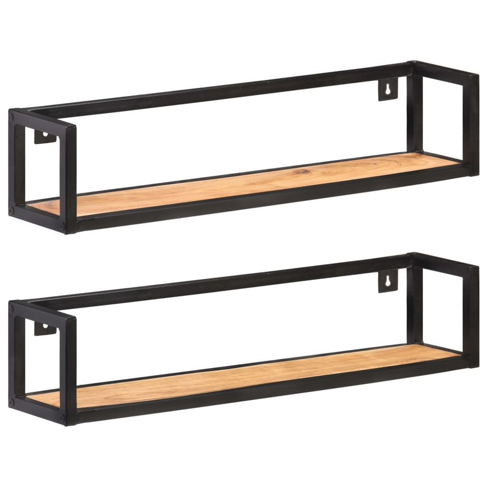 vidaXL Wall Shelves 2 pcs. 80 cm Solid Acacia Wood