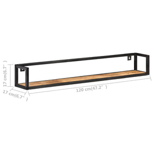 vidaXL Wall Shelves 2 pcs. 120 cm Rough Mango Wood