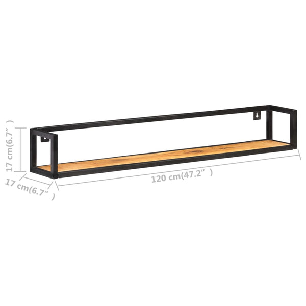 vidaXL Wall Shelves 2 pcs. 120 cm Solid Acacia Wood
