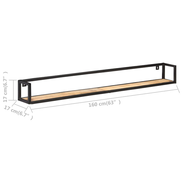 vidaXL Wall Shelves 2 pcs. 160 cm Rough Mango Wood