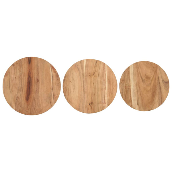 vidaXL Side Tables 3 pcs. Solid Acacia Wood