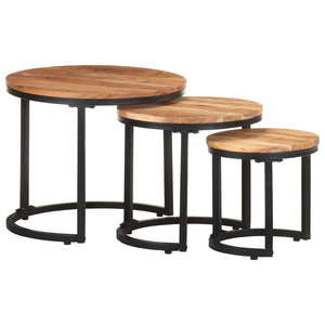 vidaXL Side Tables 3 pcs. Solid Acacia Wood