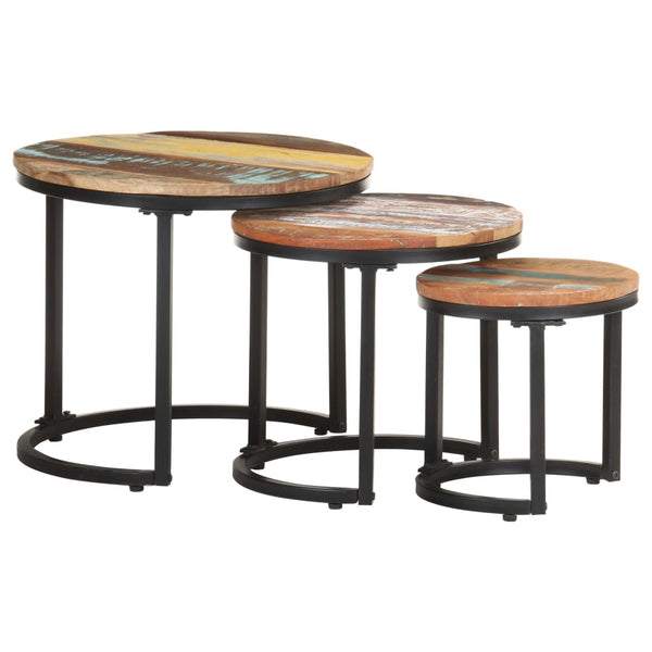 vidaXL Side Tables 3 pcs. Recycled Solid Wood