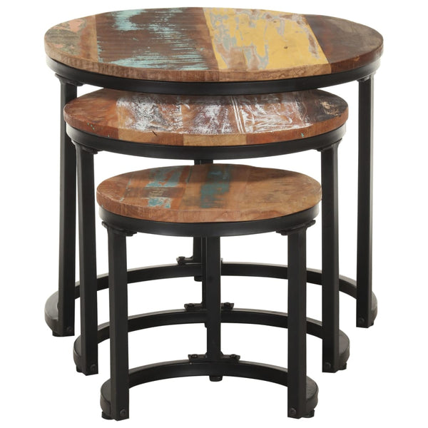 vidaXL Side Tables 3 pcs. Recycled Solid Wood