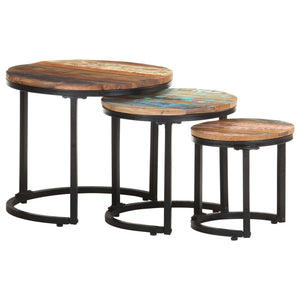 vidaXL Side Tables 3 pcs. Recycled Solid Wood