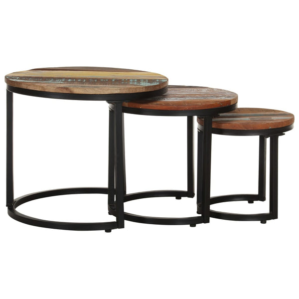 vidaXL Side Tables 3 pcs. Recycled Solid Wood
