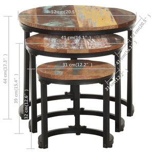 vidaXL Side Tables 3 pcs. Recycled Solid Wood