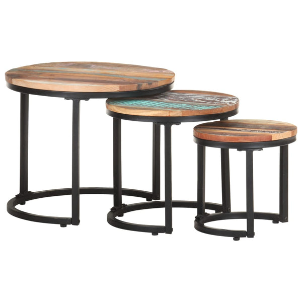 vidaXL Side Tables 3 pcs. Recycled Solid Wood