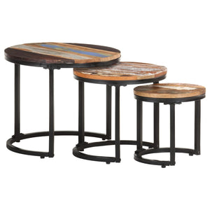 vidaXL Side Tables 3 pcs. Recycled Solid Wood