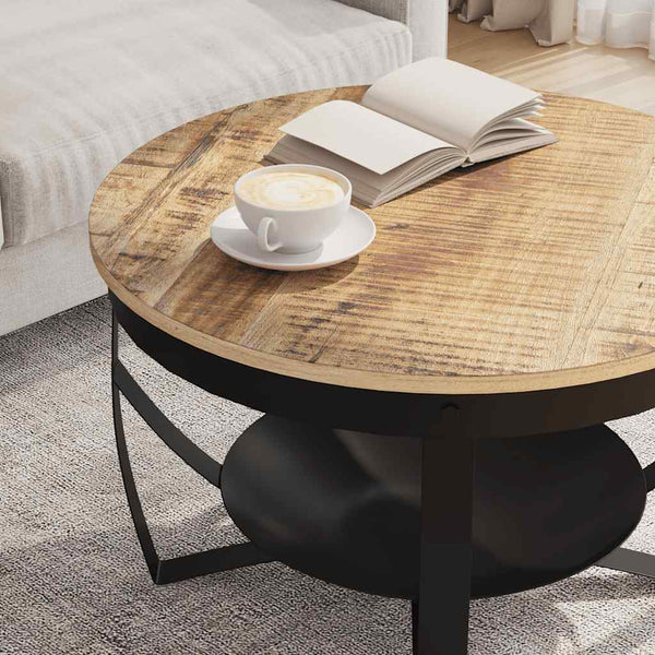 vidaXL Coffee Table Ø68x43 cm Rough Mango Wood