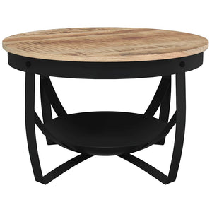 vidaXL Coffee Table Ø68x43 cm Rough Mango Wood