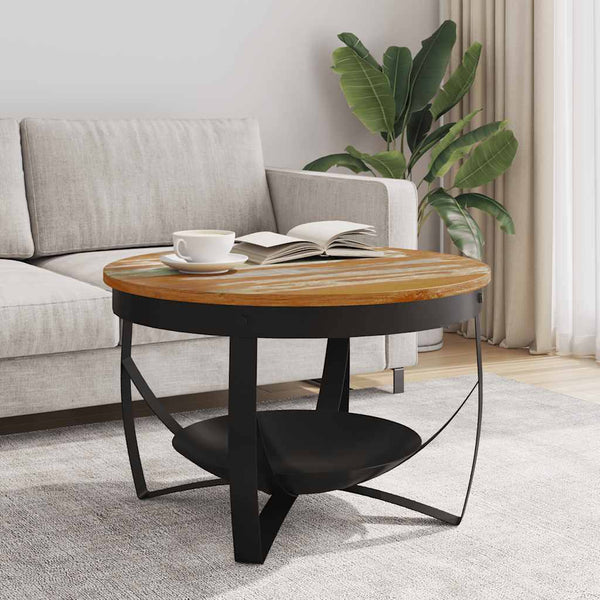 vidaXL Coffee Table Ø68x43 cm Recycled Solid Wood