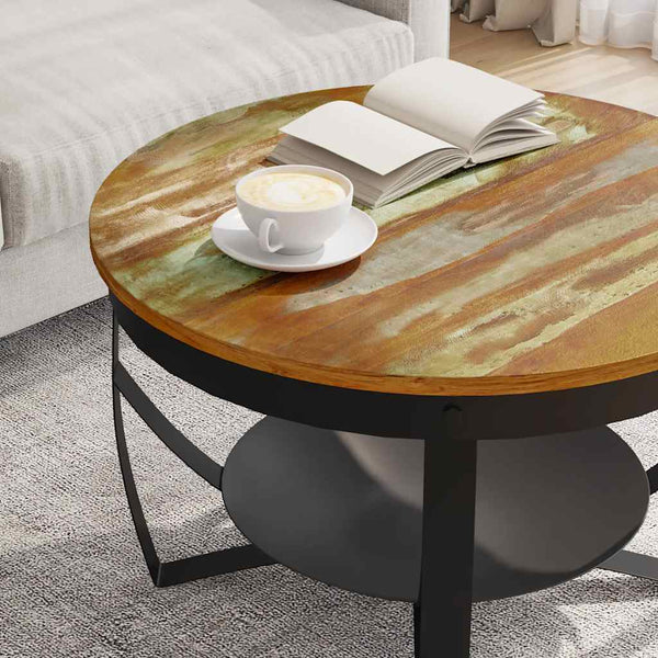 vidaXL Coffee Table Ø68x43 cm Recycled Solid Wood