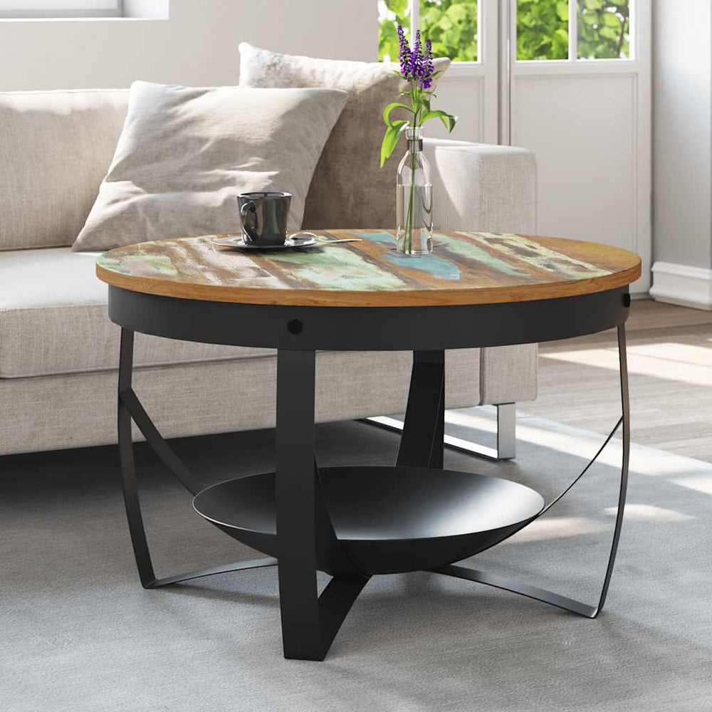vidaXL Coffee Table Ø68x43 cm Recycled Solid Wood