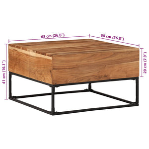 vidaXL Coffee Table 68x68x41 cm Solid Acacia Wood