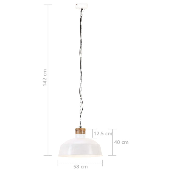 vidaXL Industrial Hanging Lamp 58 cm White E27