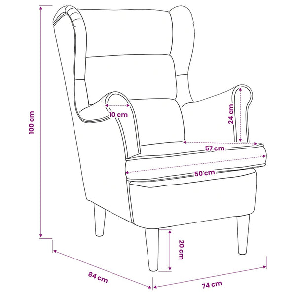 vidaXL Armchair Pink Velvet