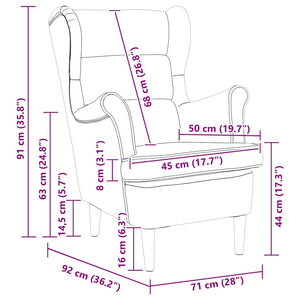 vidaXL Armchair Mustard Yellow Velvet