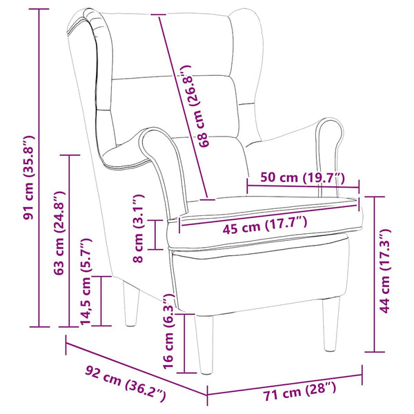 vidaXL Armchair Mustard Yellow Velvet