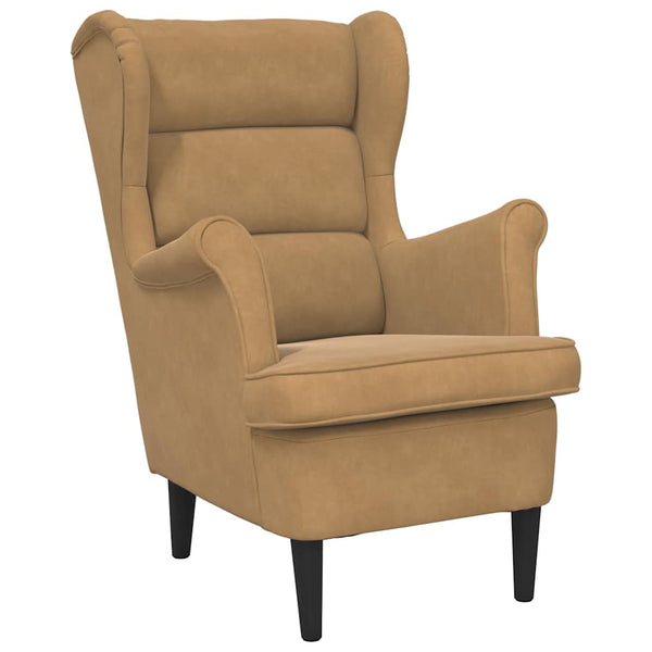 vidaXL Armchair Brown Velvet