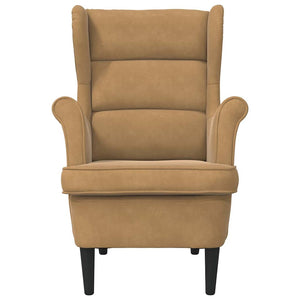 vidaXL Armchair Brown Velvet