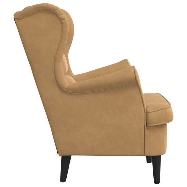 vidaXL Armchair Brown Velvet