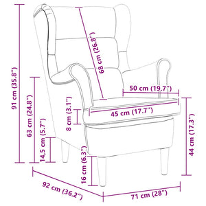 vidaXL Armchair Brown Velvet