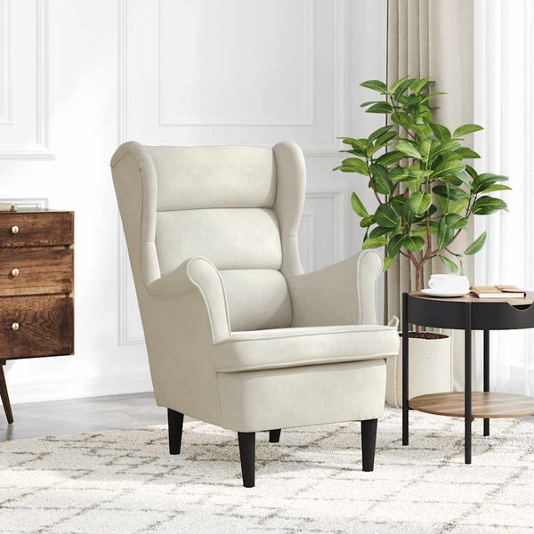 vidaXL Armchair Cream White Velvet