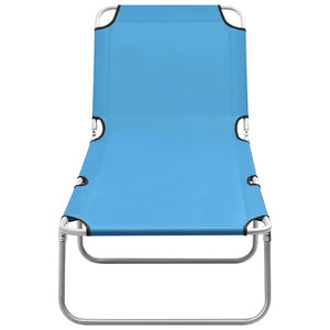 vidaXL Folding Sun Lounger Steel and Fabric Turquoise