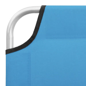 vidaXL Folding Sun Lounger Steel and Fabric Turquoise
